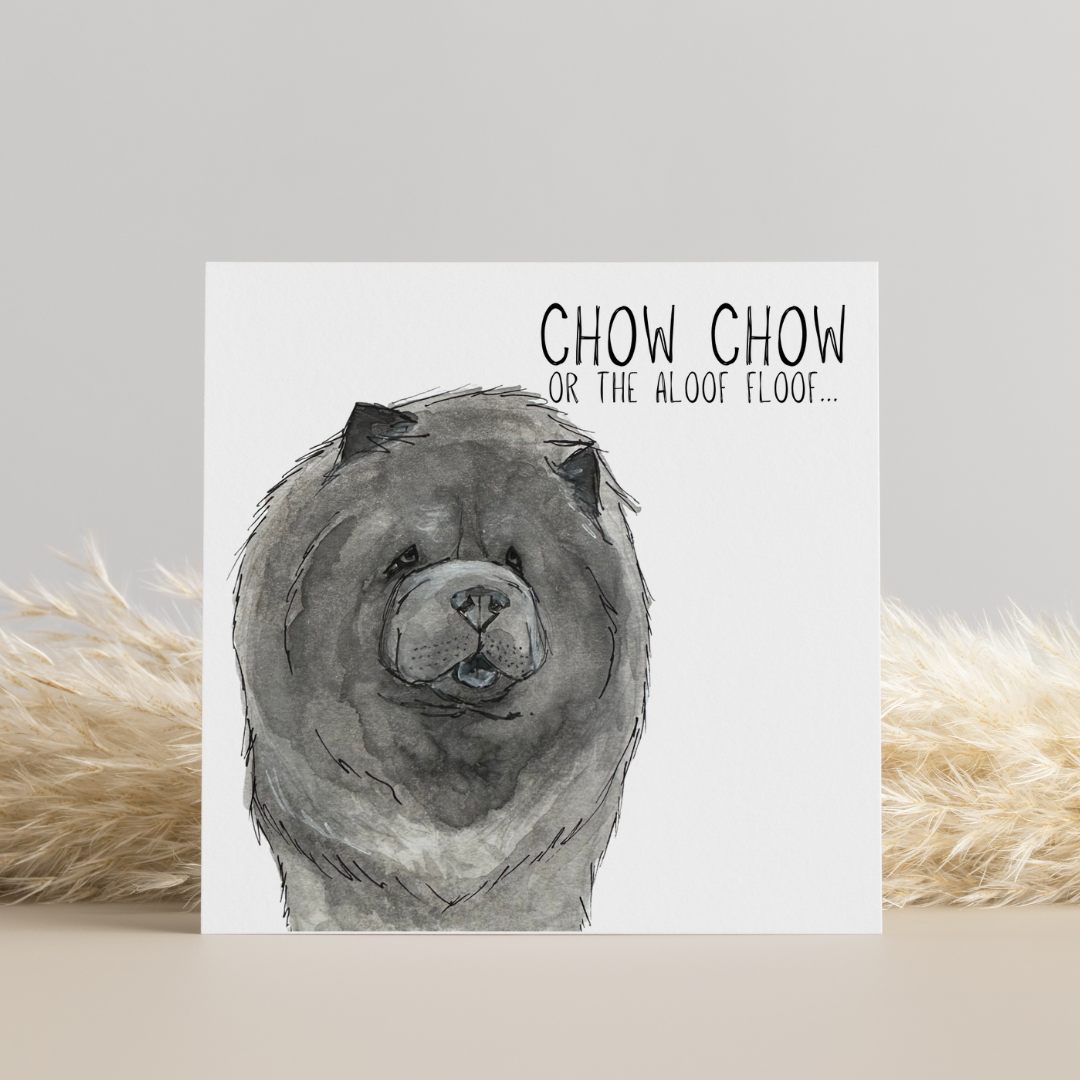 Blue Chow Chow Aloof Floof Greeting Card
