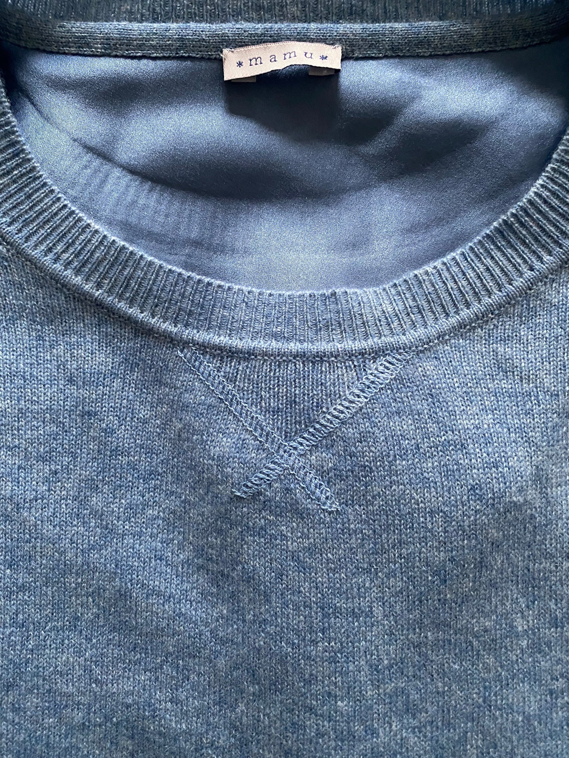 Chambray Blue Cashmere Sweatshirt