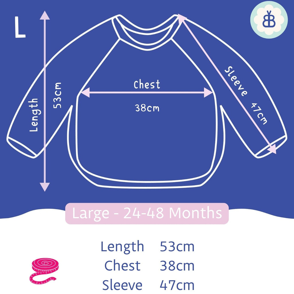 Long Sleeved Baby Bib - Rainbow print