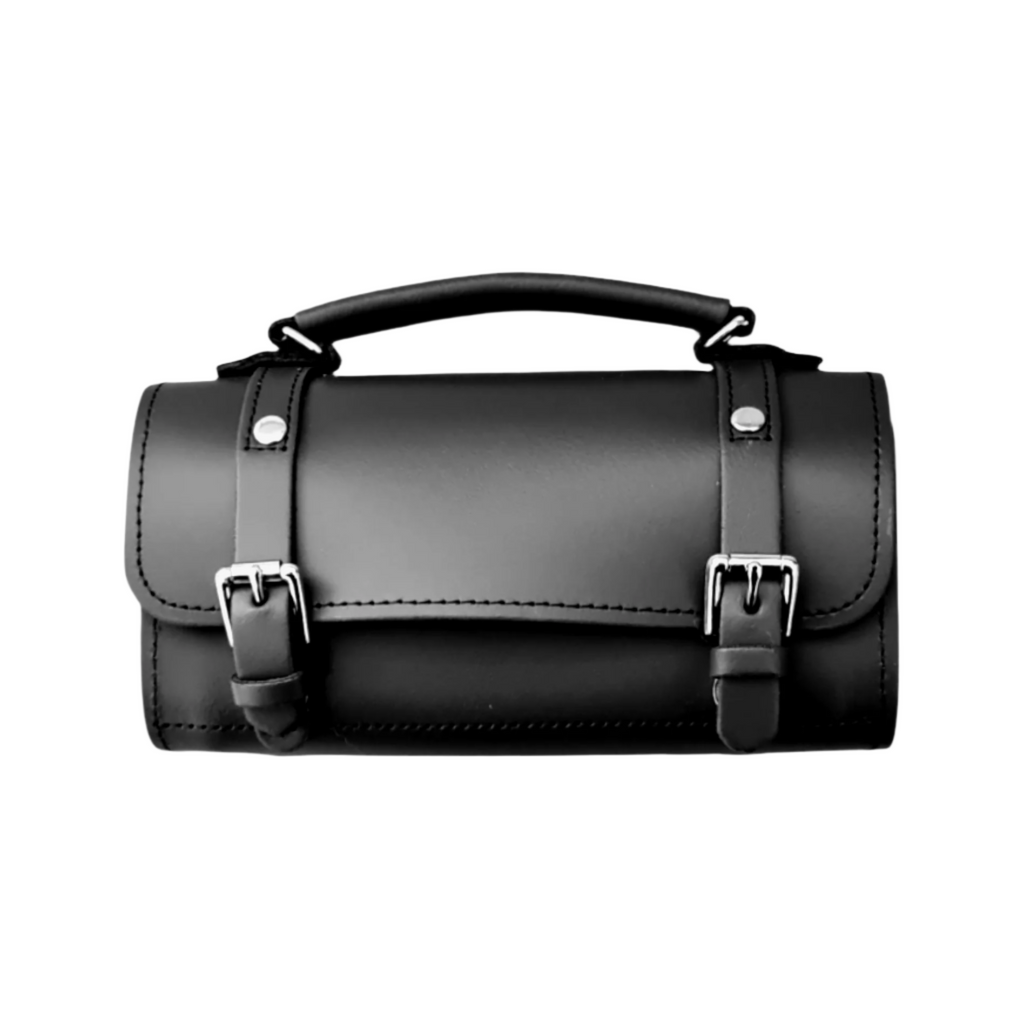 Handmade Leather Bowler Bag in Black