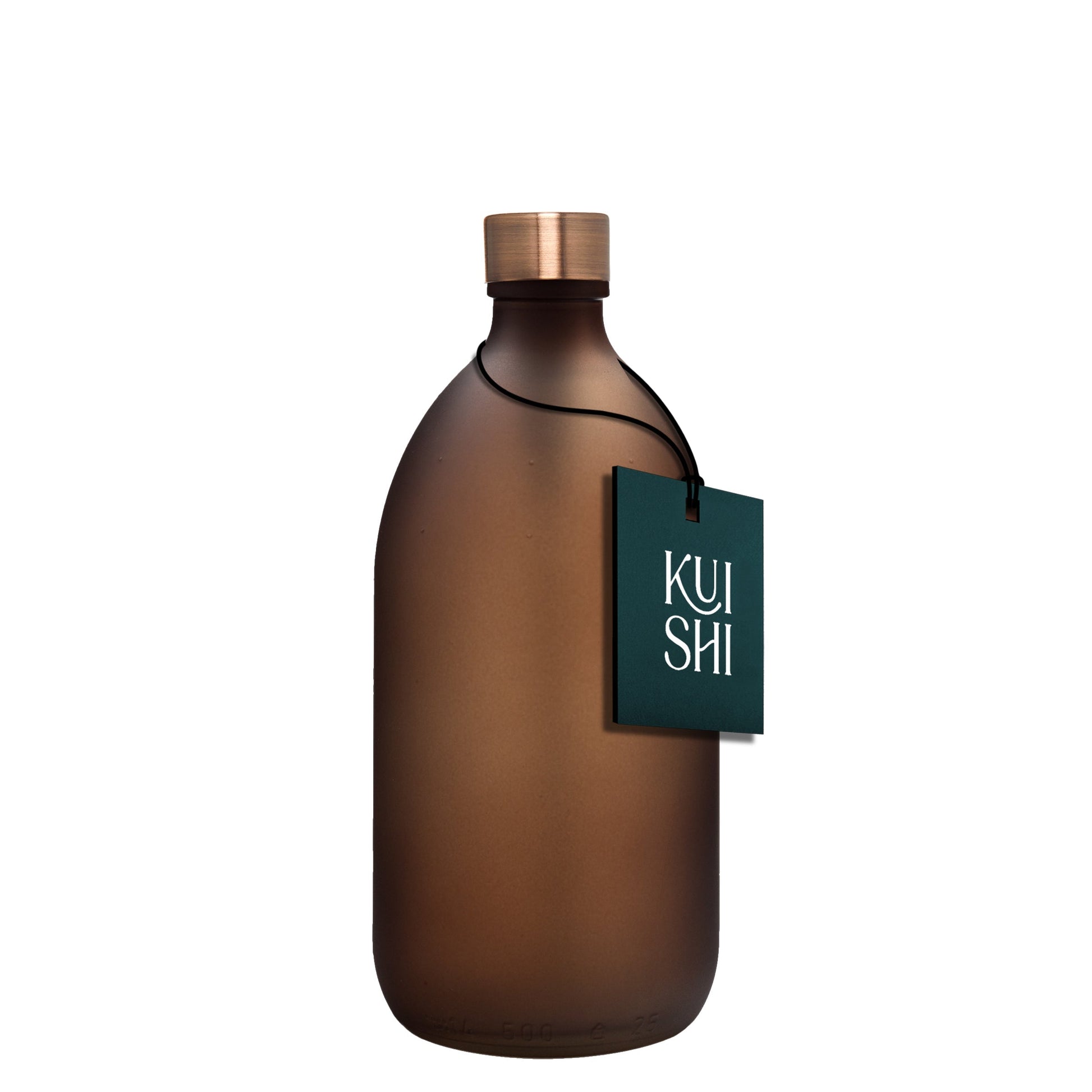Frosted Amber Bottle with Metal Cap