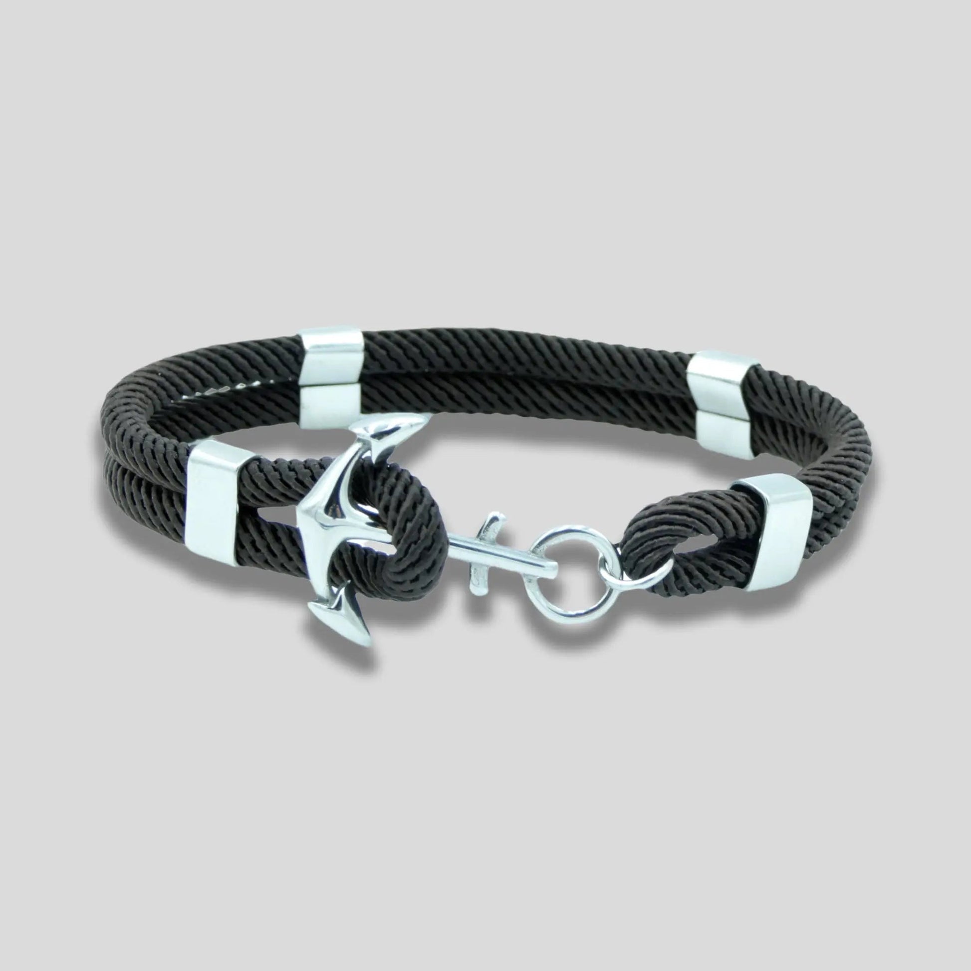 Brown Nylon Friendship Anchor Bracelet
