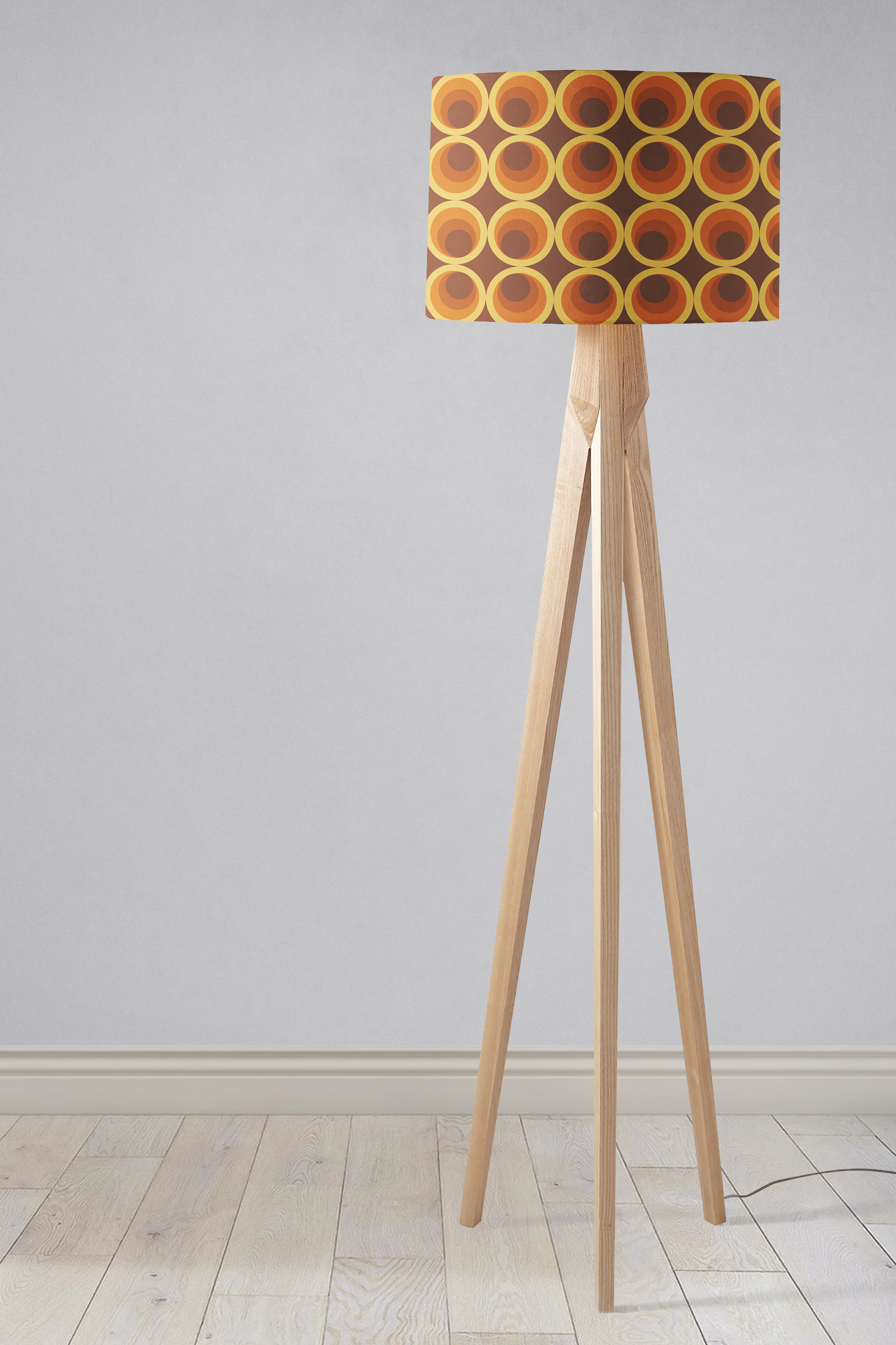 Dark Brown Retro 1970s Lampshade for Ceiling or Table Lamp