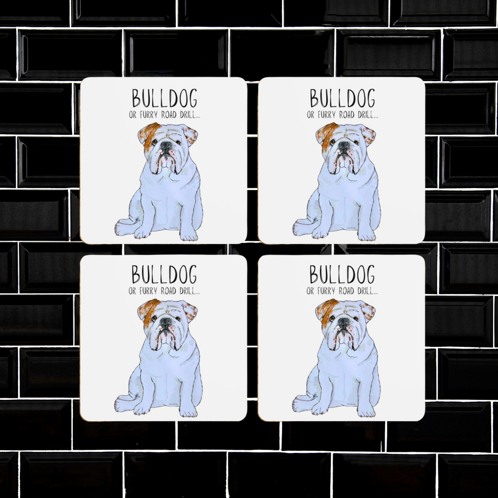 Bulldog Print Coasters Pack of 4