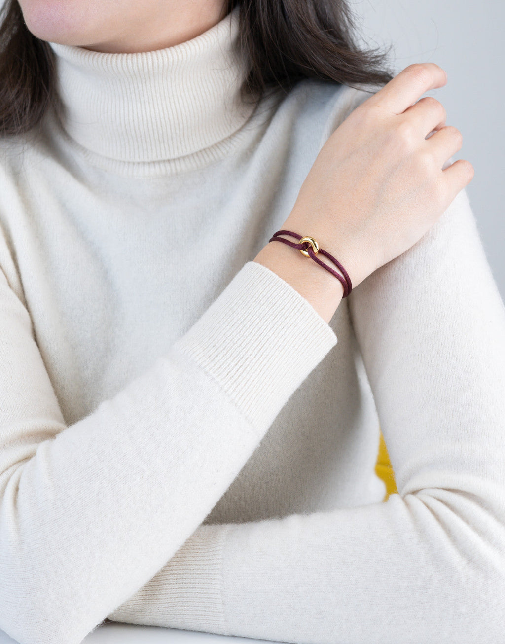 Golden Cord Bracelet Handcrafted in Sterling Silver