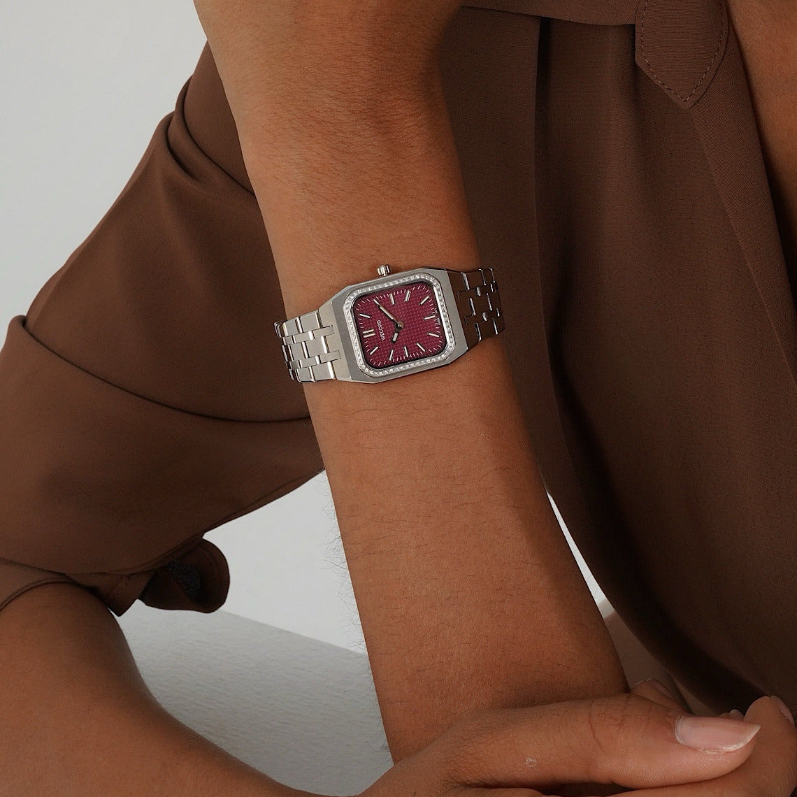 Small Diamond Watch in Stainless Steel