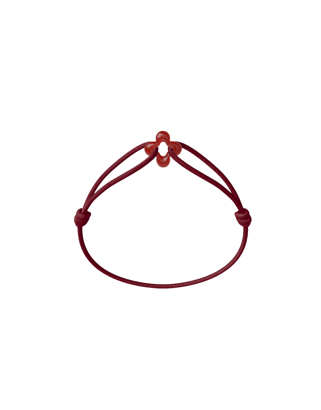 Mini Red Clover Cord Bracelet with Carnelian