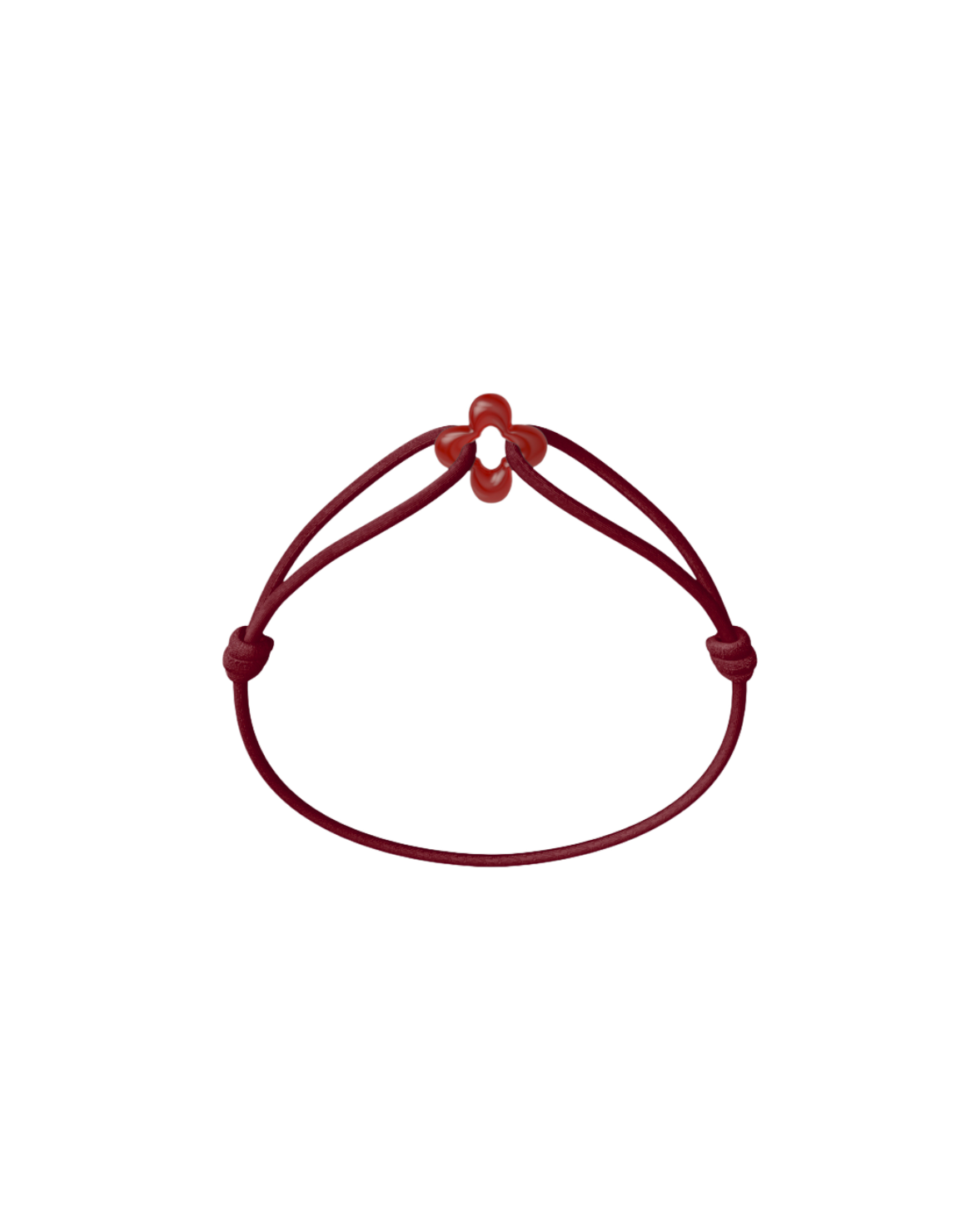Mini Red Clover Cord Bracelet with Carnelian