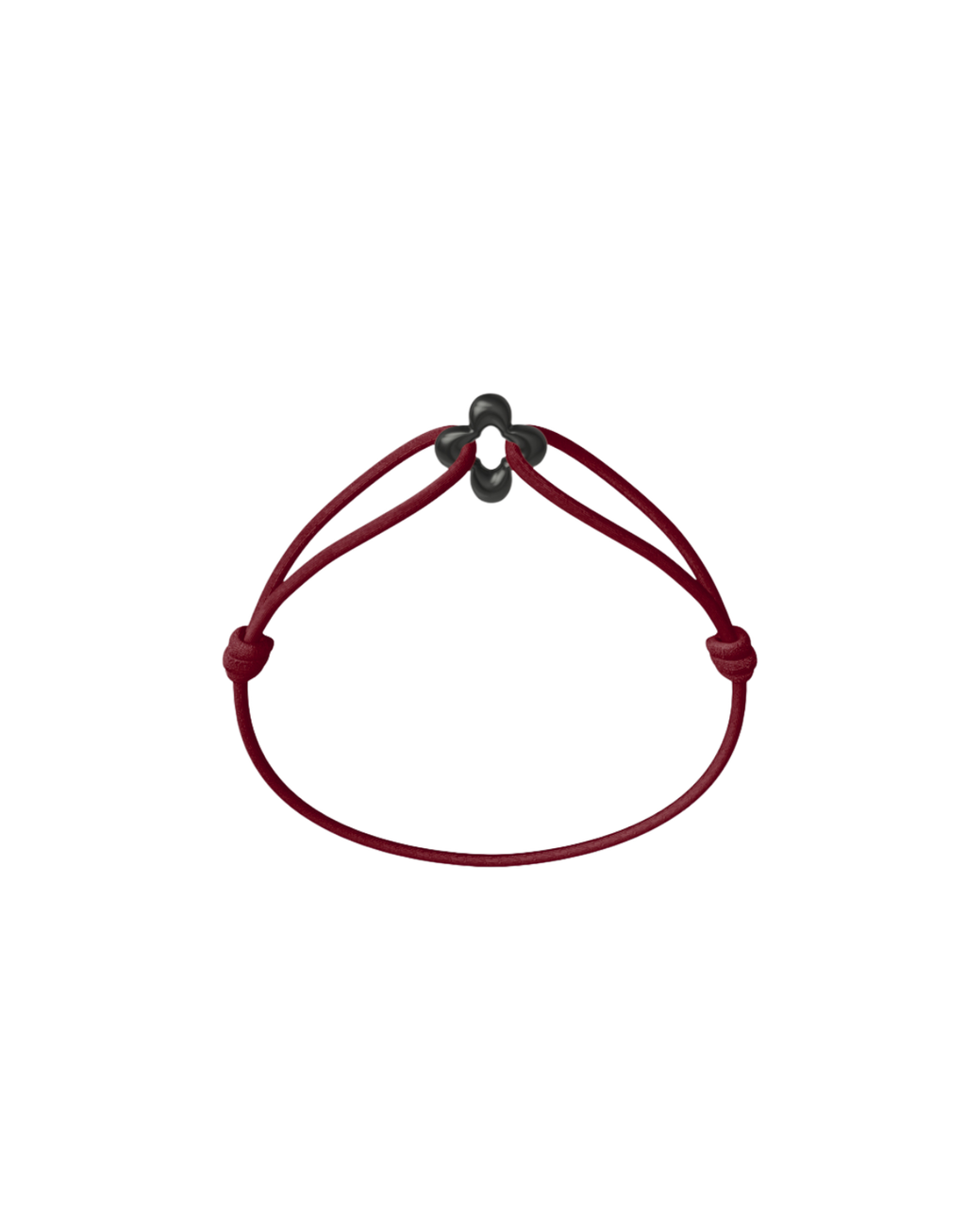 Mini Black Clover Onyx Cord Bracelet