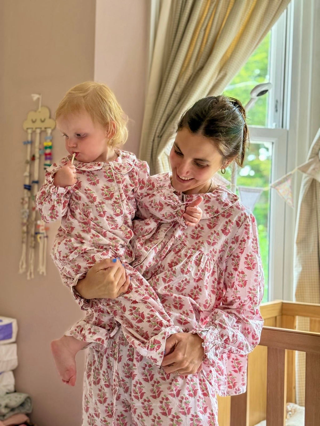 Inca Red Kids Pyjamas with Floral Print