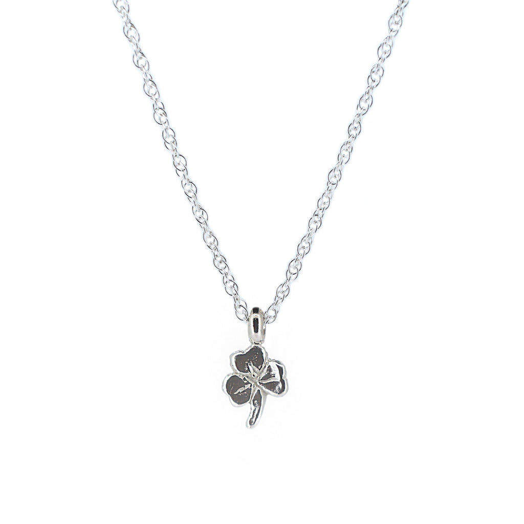 Lucky Clover Sterling Silver Rope Chain Necklace
