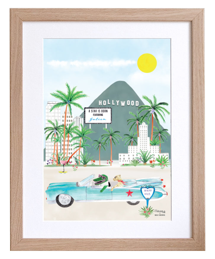Personalised Hollywood Car Artwork for Boys