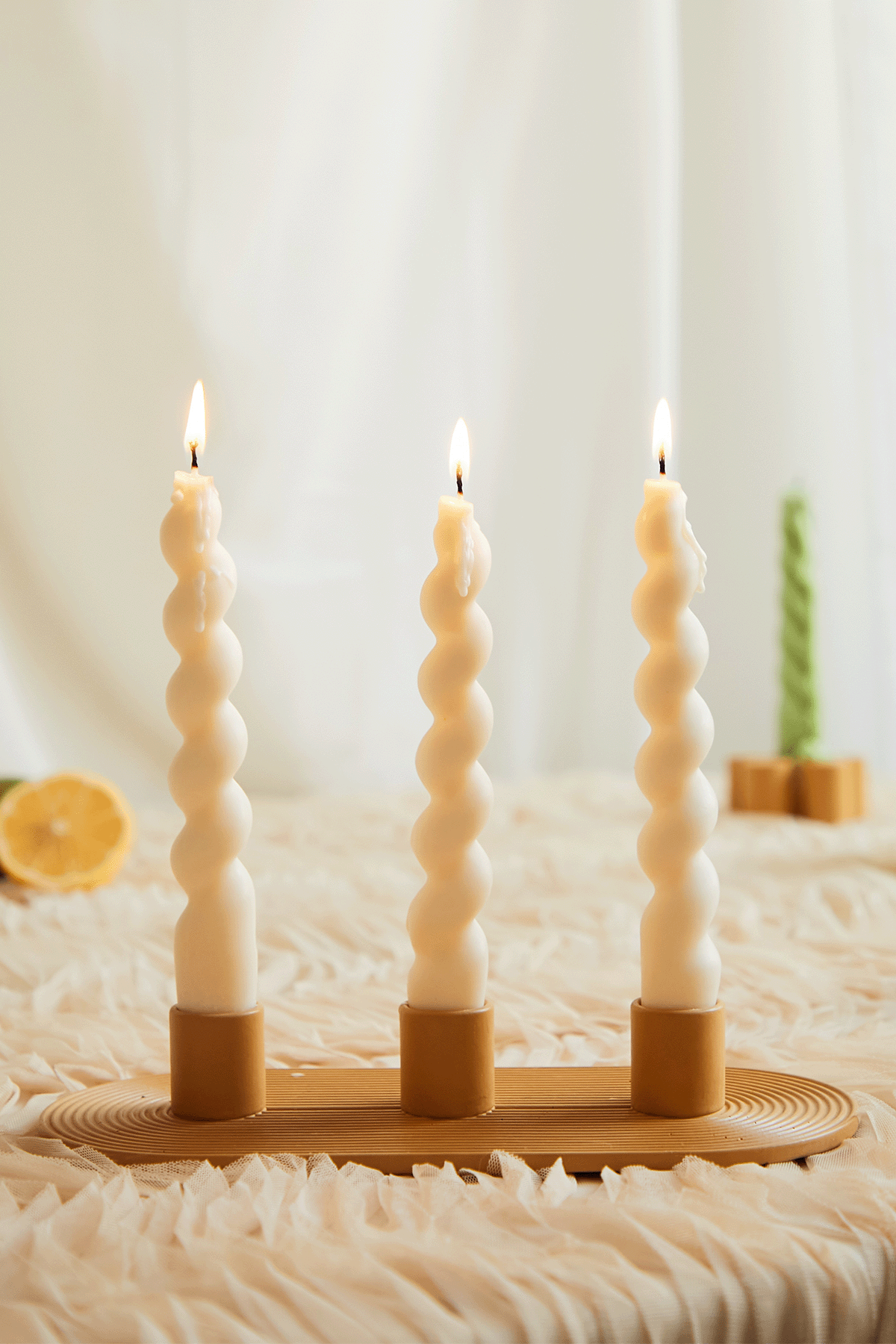 Minimalist Triple Candle Holder in Concrete
