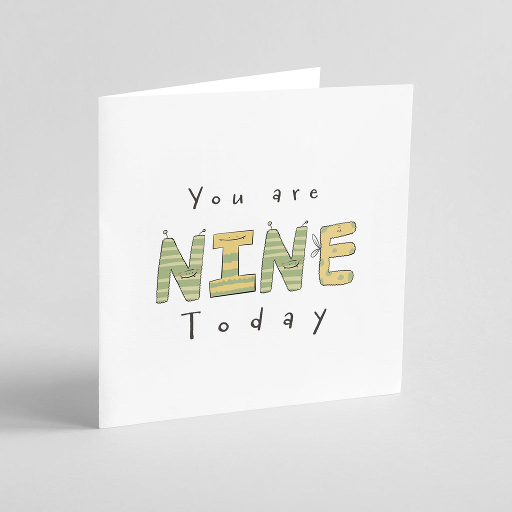 You Are 9 Today Fun Monster Milestone Birthday Card