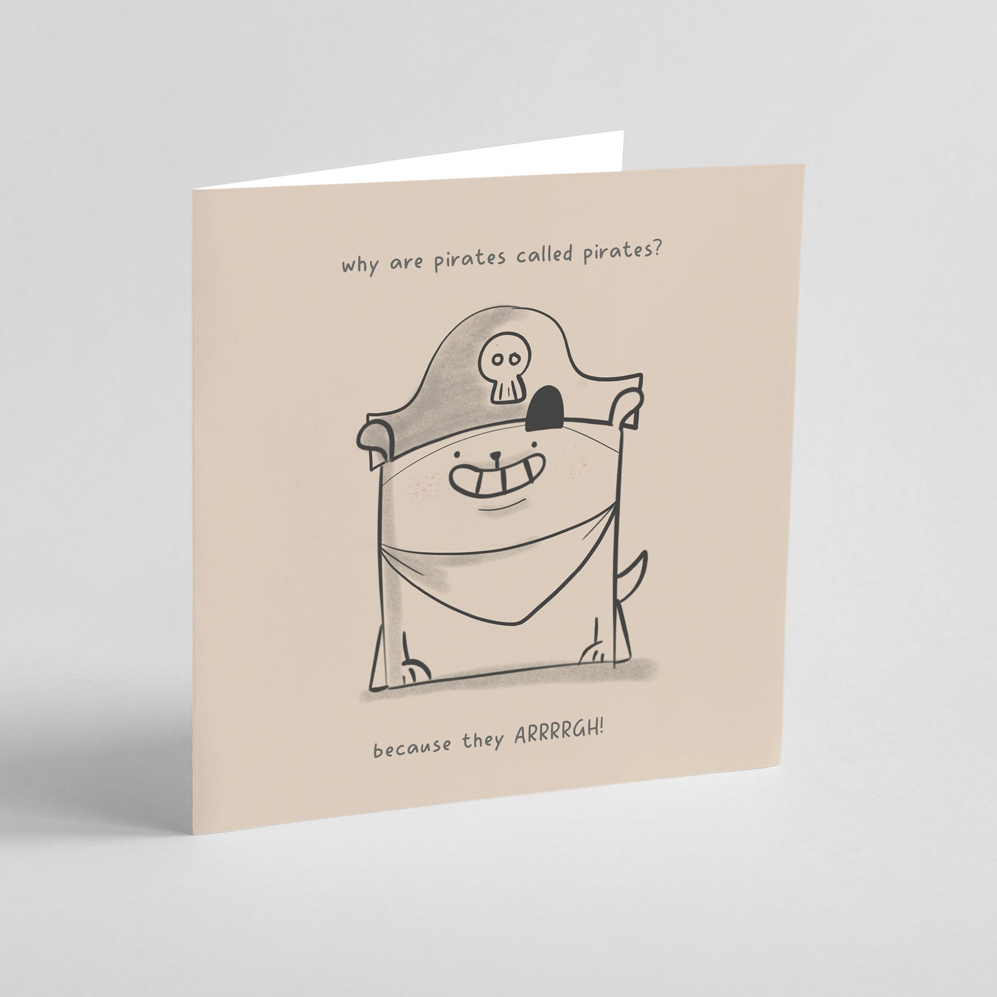 Pirate Dog Joke Card with Kawaii Illustration