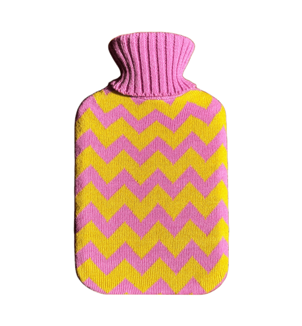 Hand Knitted Lambswool Hot Water Bottle with Cover
