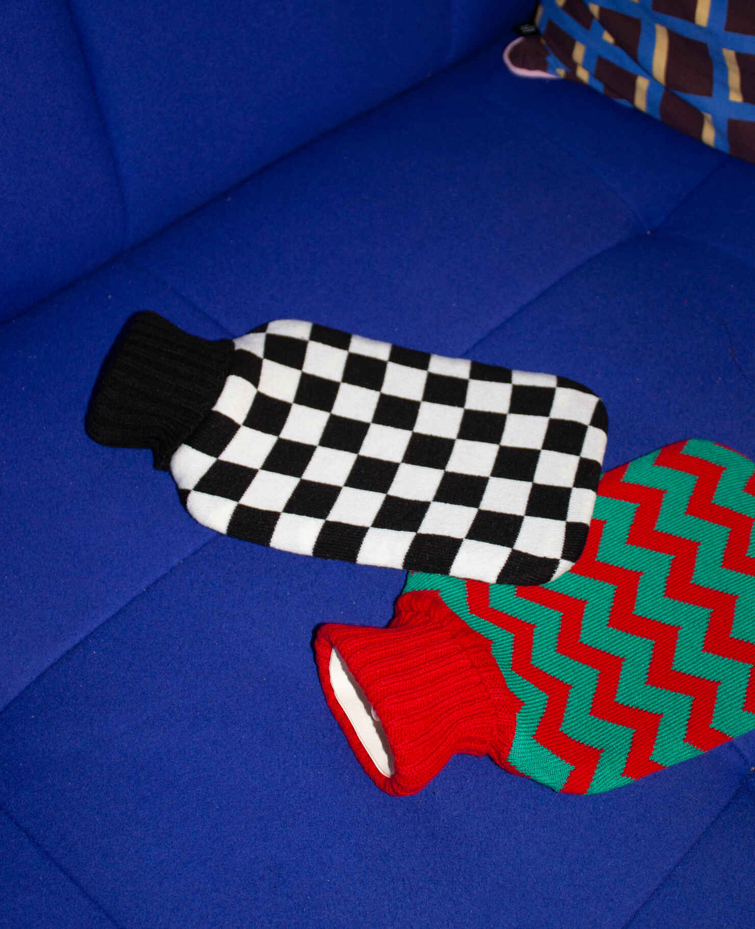 Noir Hand Knitted Lambswool Hot Water Bottle with Cover