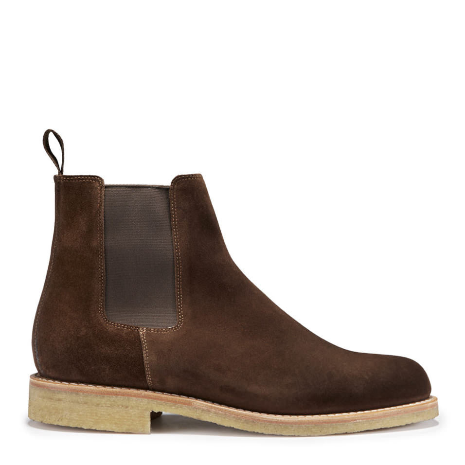 Brown Suede Chelsea Boots with Crepe Rubber Sole