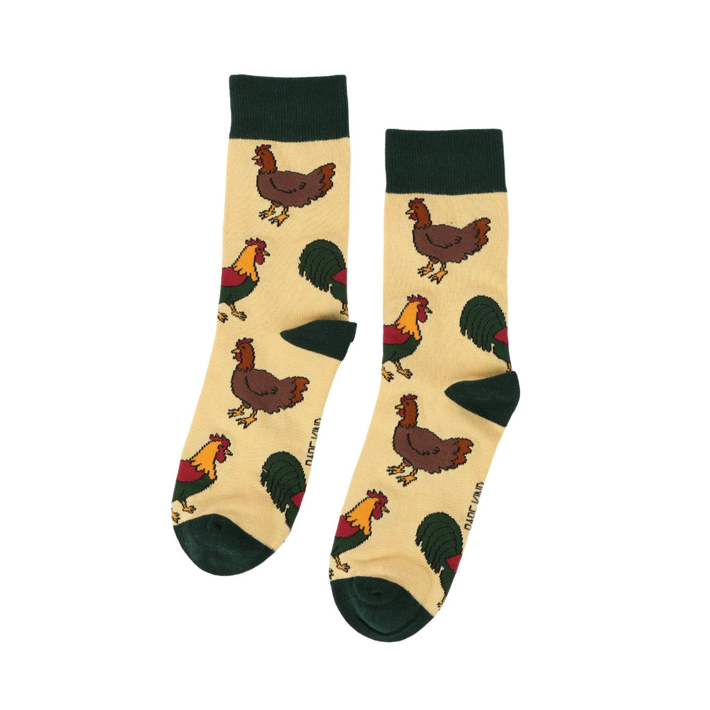 Save the Chickens Bamboo Socks in Yellow