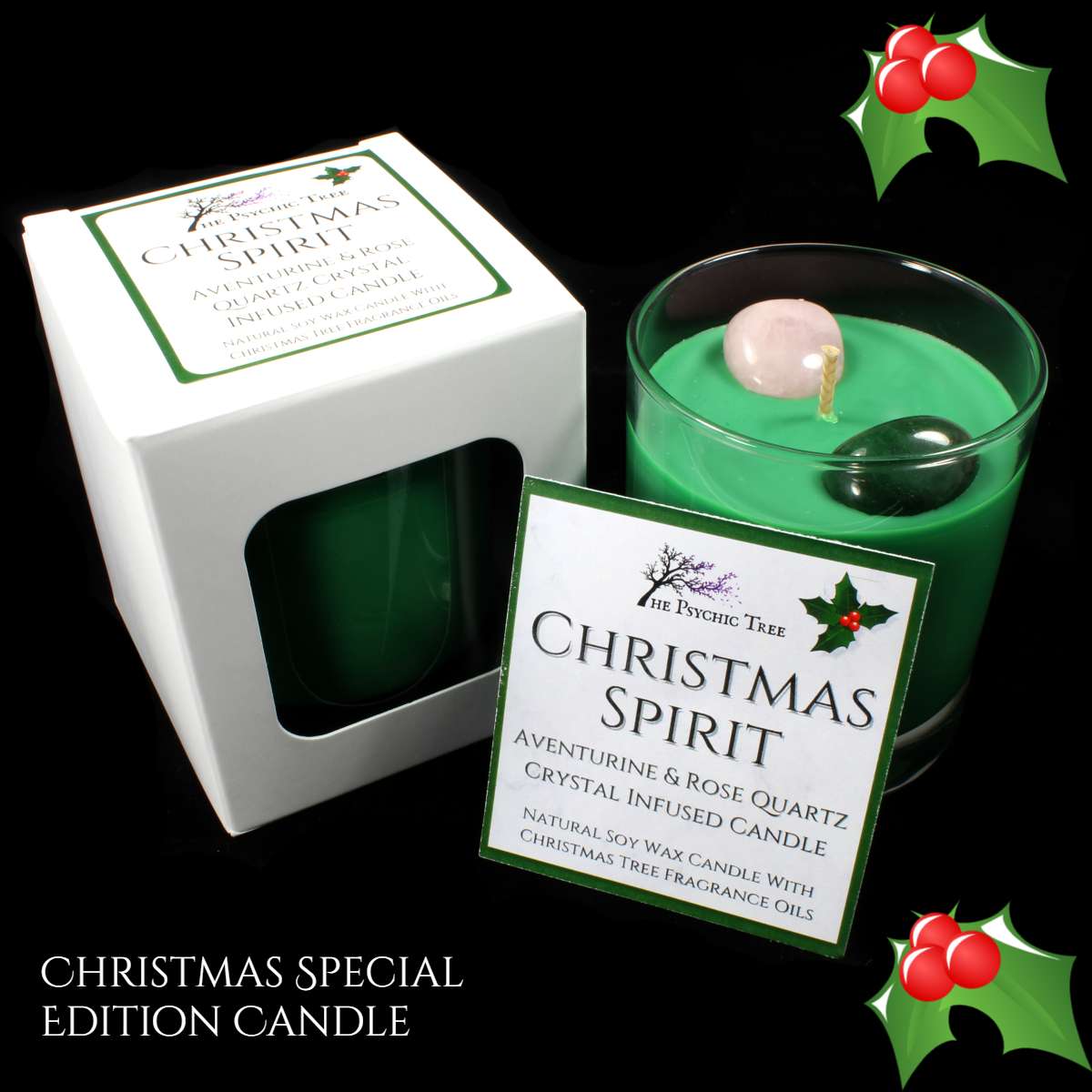 Christmas Spirit Crystal Infused Scented Candle