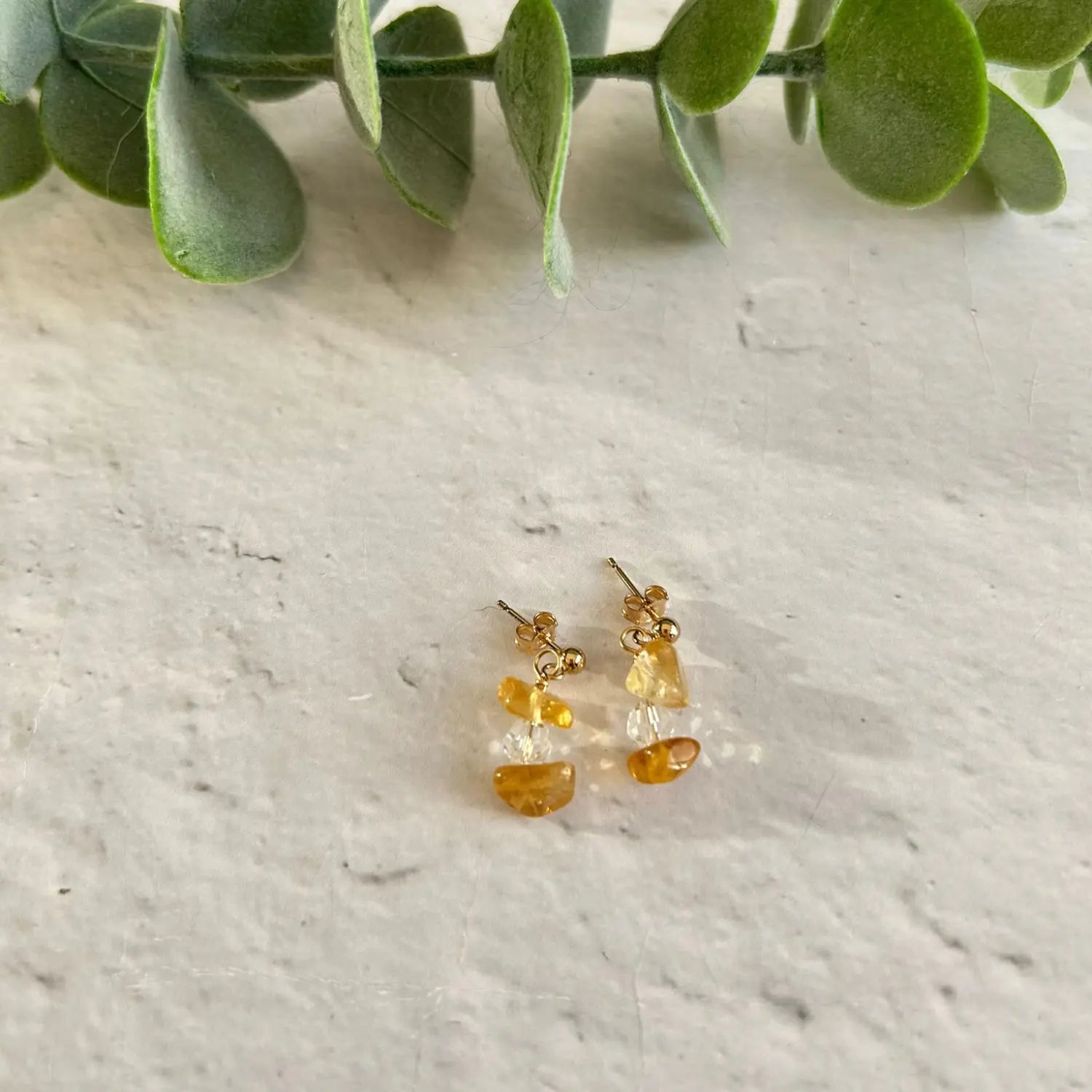 Citrine Gemstone Earrings in Sterling Silver or Gold Filled