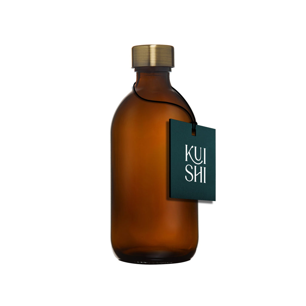 Amber Glass Bottle with Metal Cap