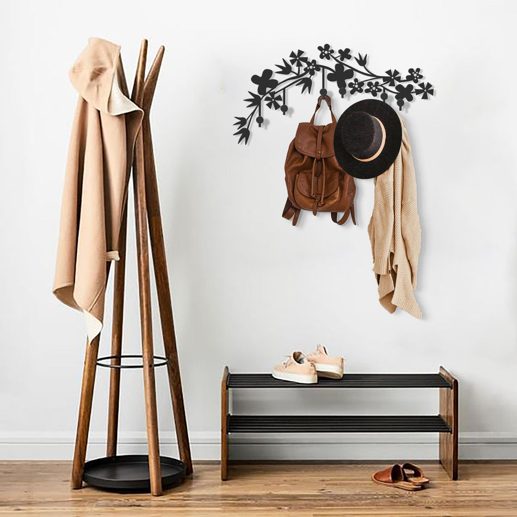 Black Metal Minimalist Coat Rack