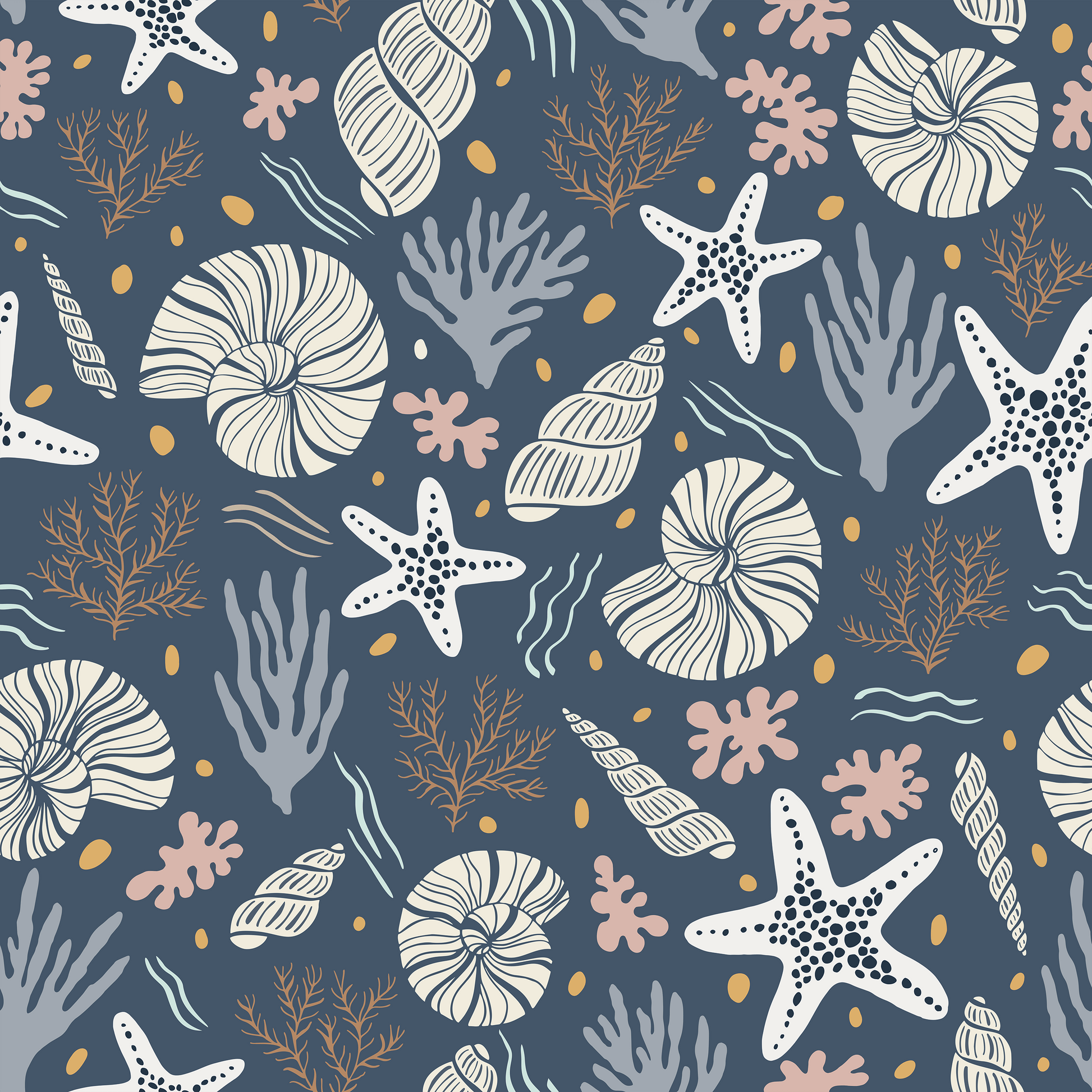 Comber Seashell Coastal Wallpaper