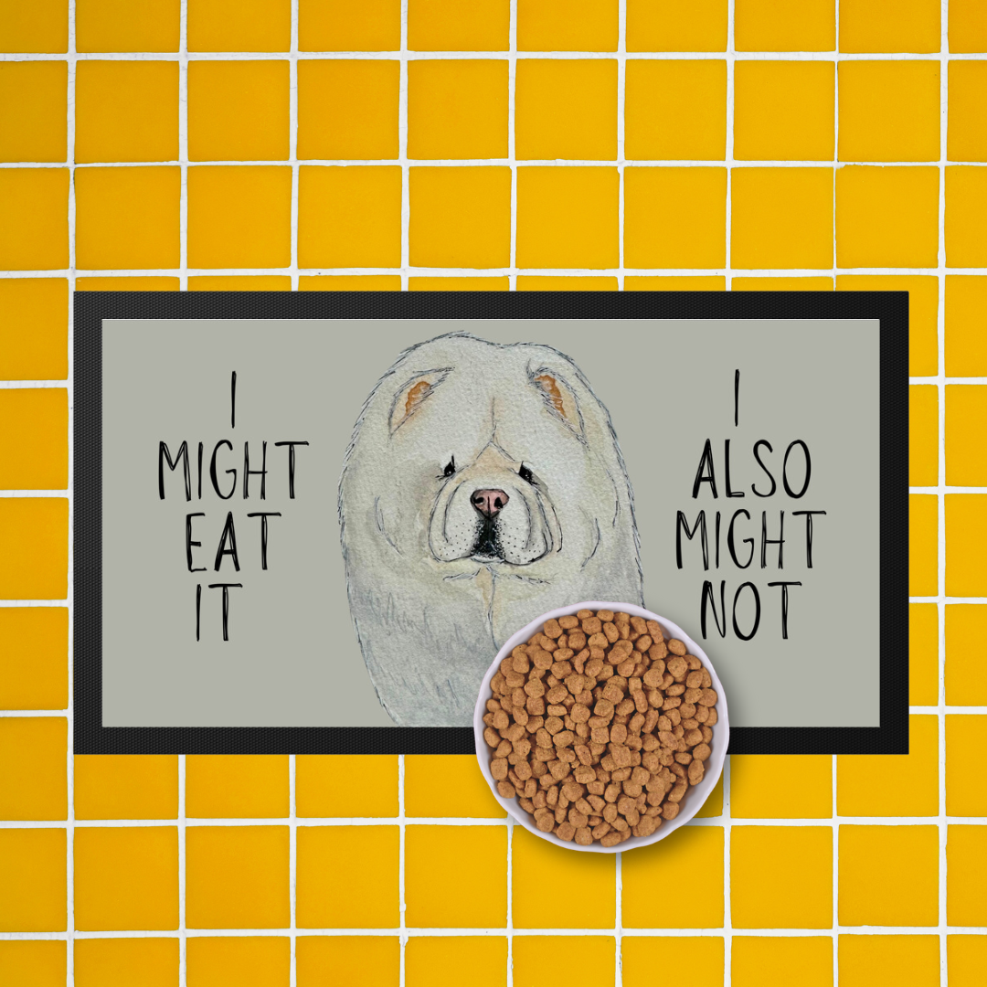 Cream Chow Chow Pet Bowl Mat