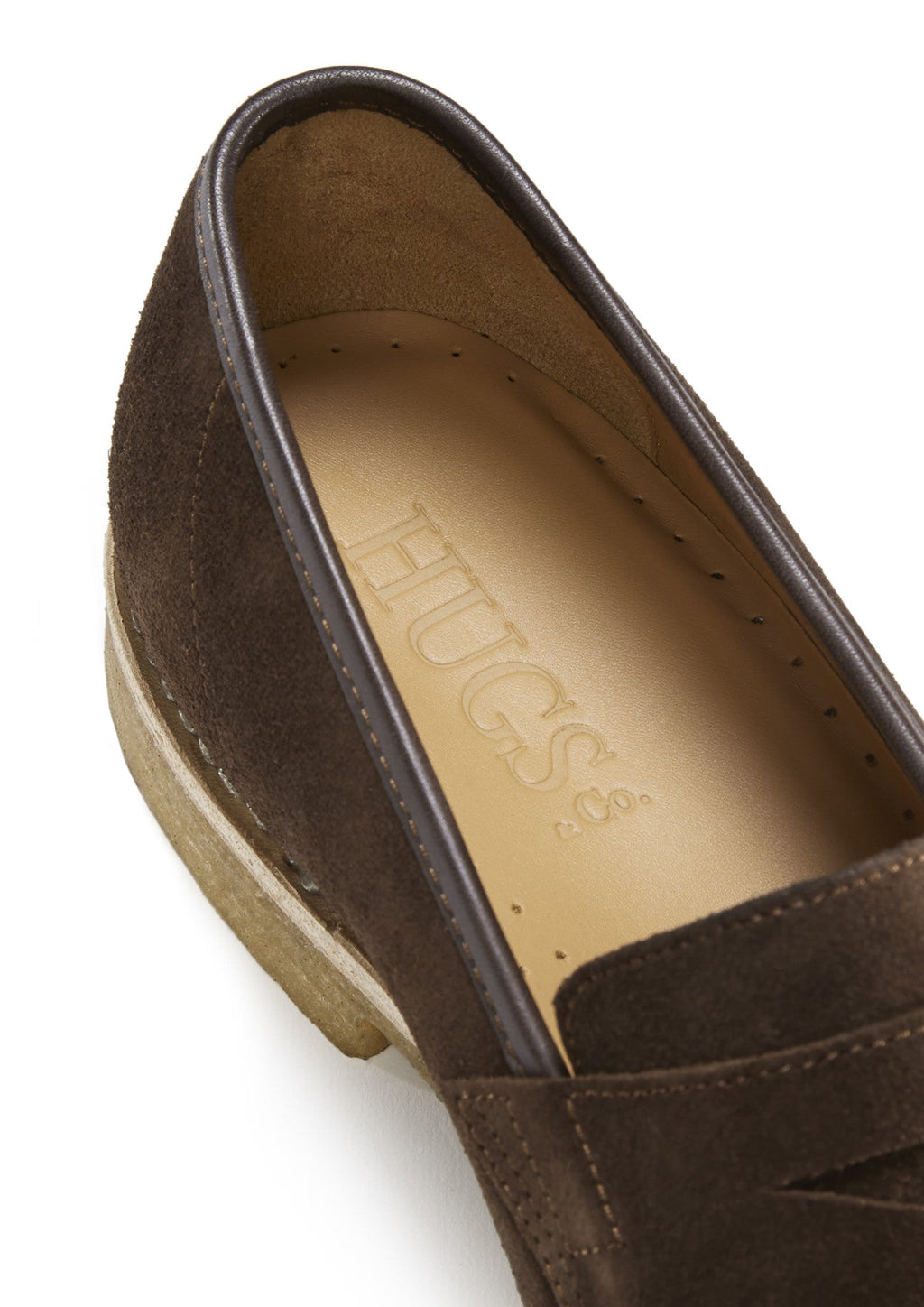Brown Suede Loafers with Crepe Rubber Sole