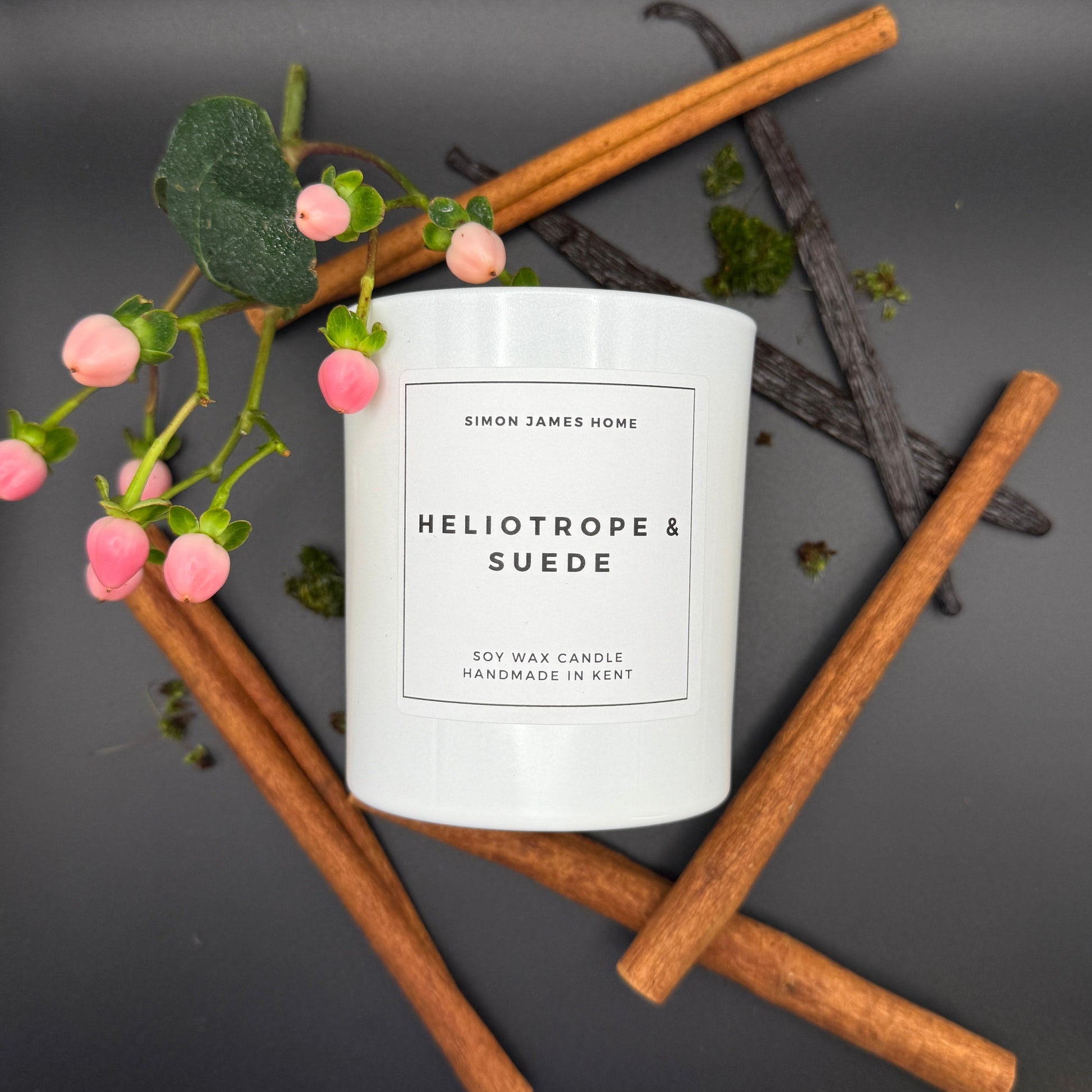 Heliotrope and Suede Handmade Soy Wax Candle