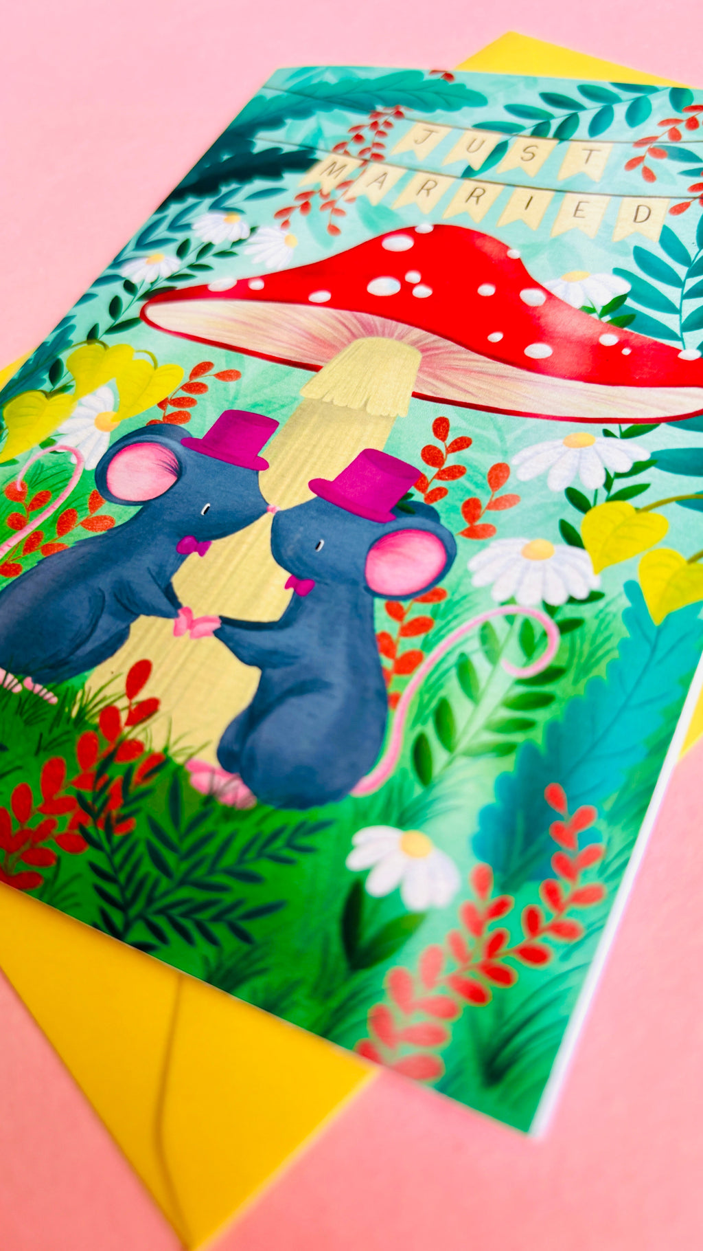 Handmade Gay Wedding Card Whimsical Forest Themed Greetings
