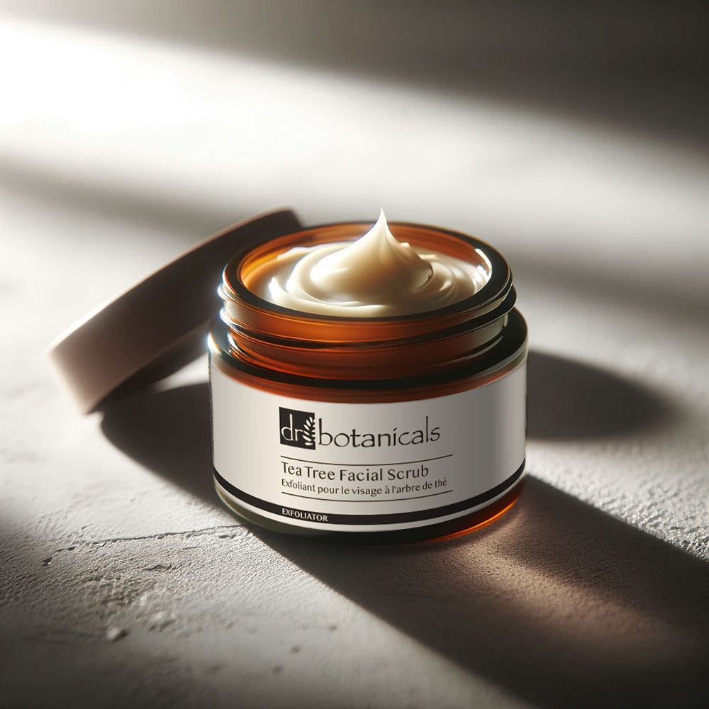 Tea Tree Facial Scrub with Lavender and Vitamin C Day Night Moisturiser Set
