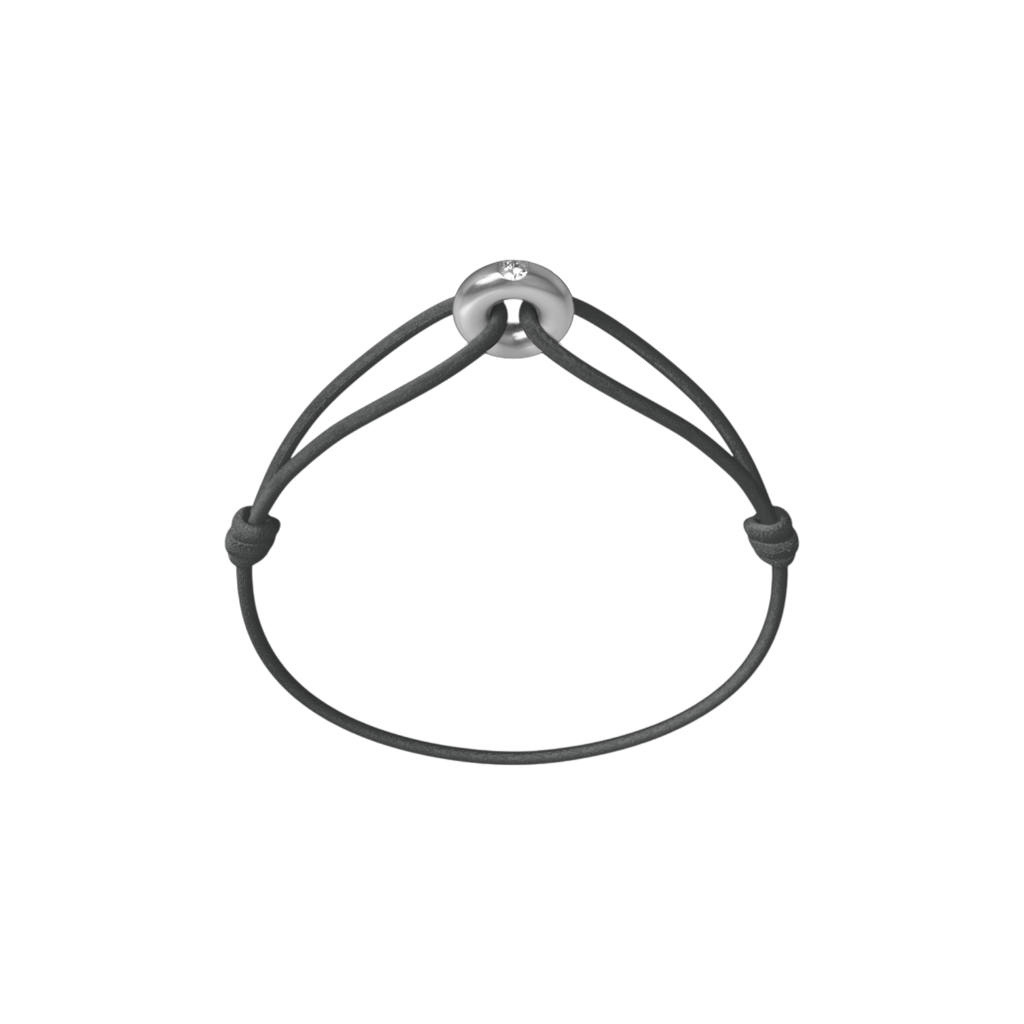 Mini Silver Diamond Cord Bracelet