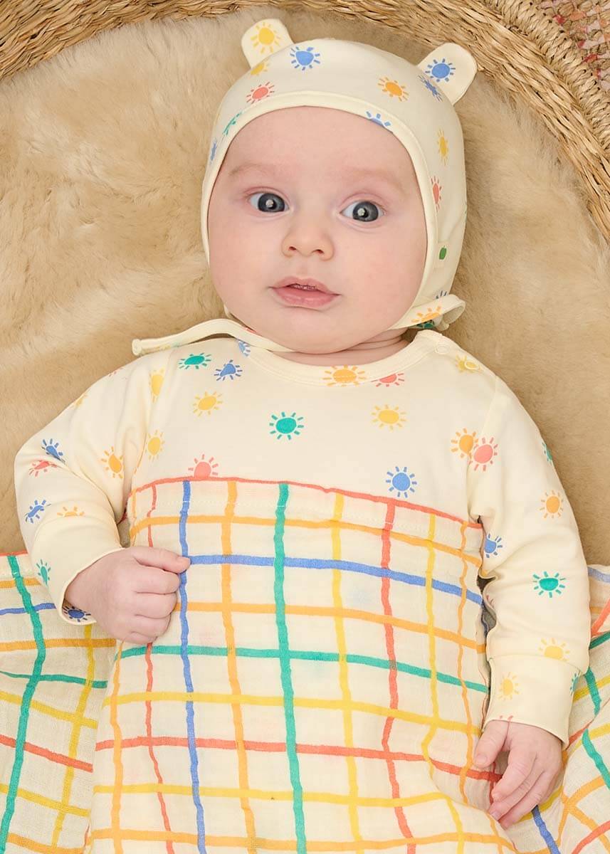 Dreamy & Ditto Set - Baby Playsuit & Muslin Swaddle Blanket Gift Box