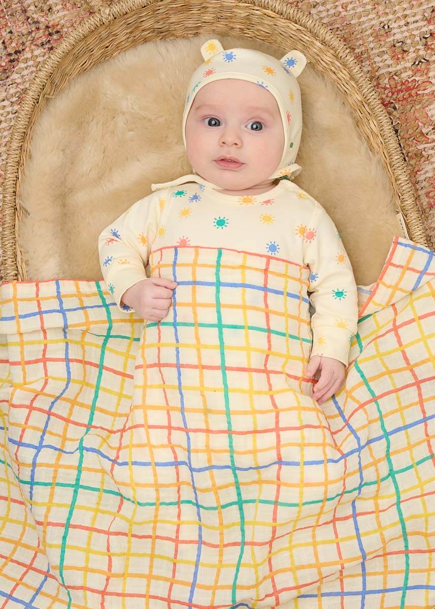 Dreamy & Ditto Set - Baby Playsuit & Muslin Swaddle Blanket Gift Box