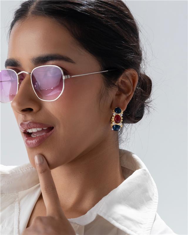 Multicolor Hoop Statement Earring