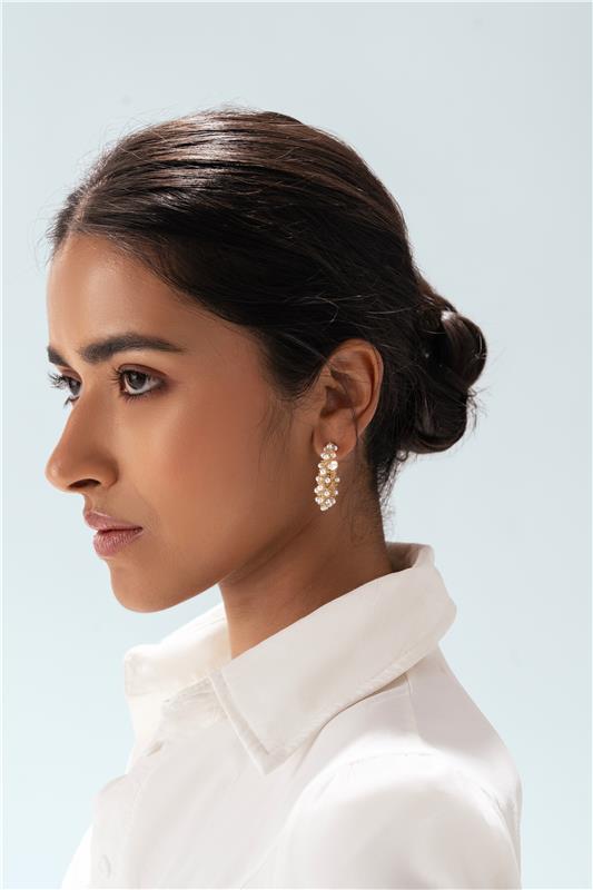 Golden Hoop Statement Earring