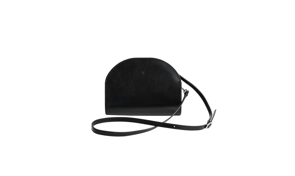 Crescent-Shaped Leather Half Moon Bag – Sleek & Versatile by Craftory at brixbailey.com