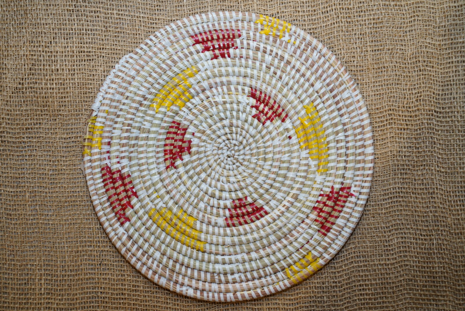 Handwoven Placemat in Red and Yellow 30cm