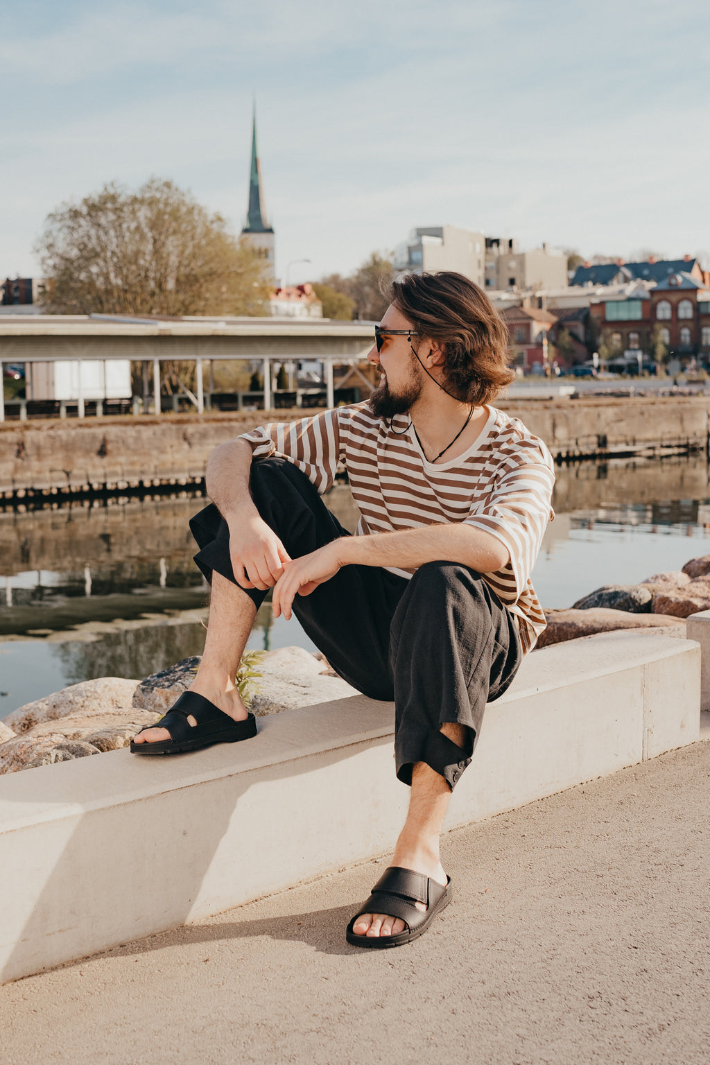 Slip-on Leather Sandals - Comfort & Style, Handmade in Estonia by Omaking at www.brixbailey.com