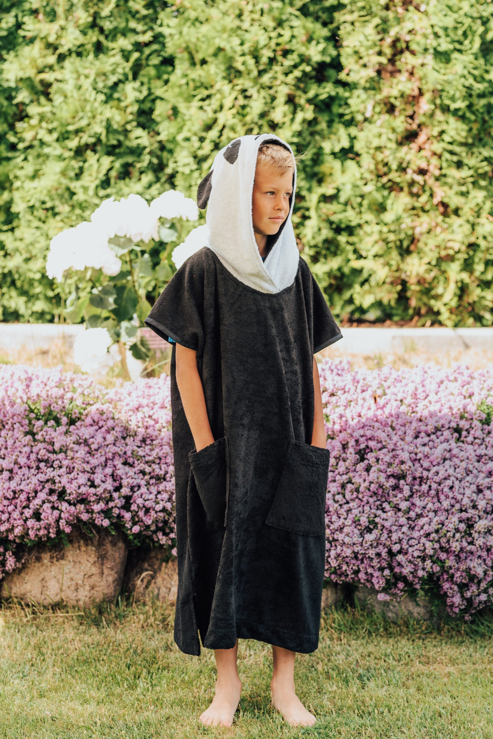 Short-Sleeve Bamboo Terry Poncho for Toddlers – Wind & Cold Protection by RÄTT at brixbailey.com