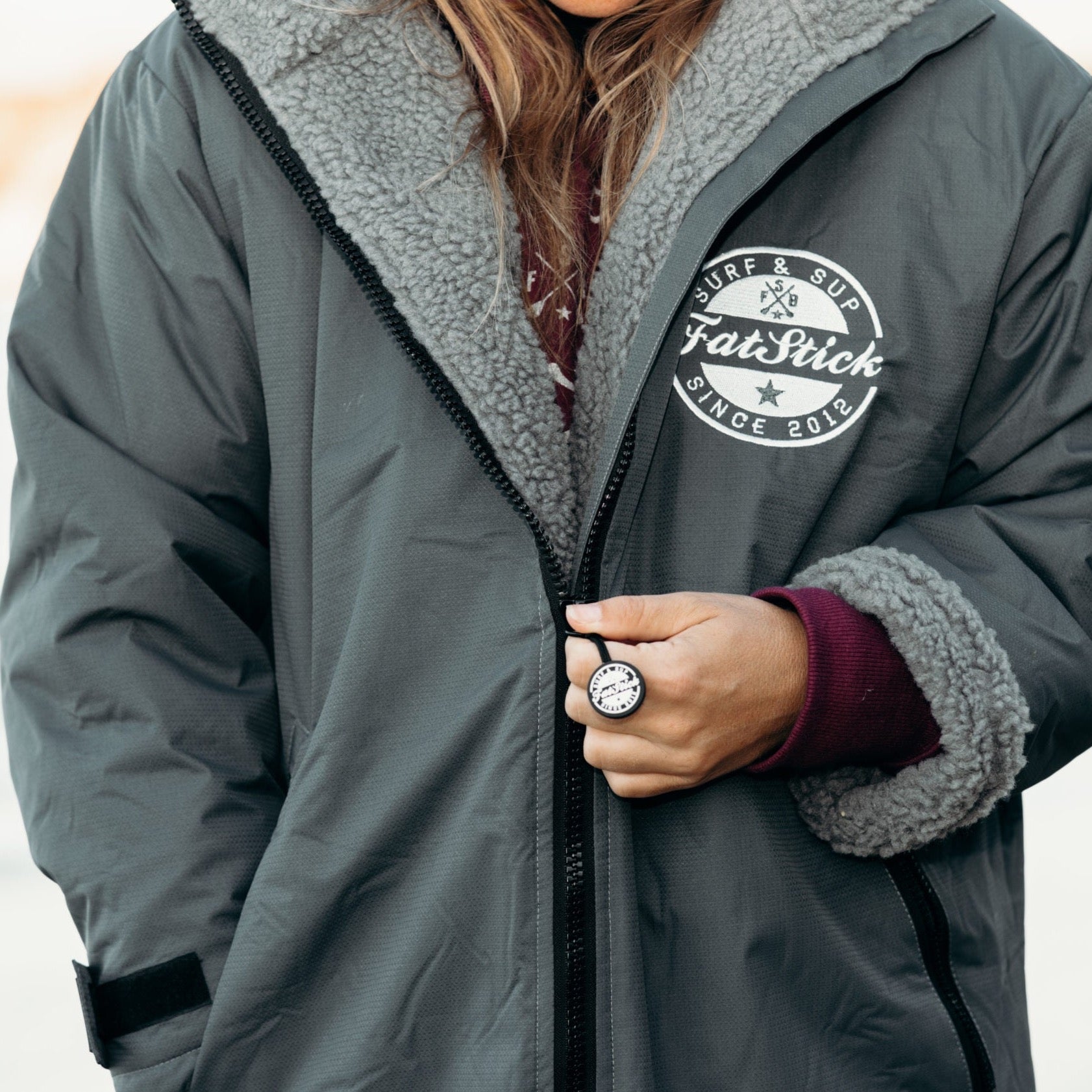Waterproof Changing Robe with Free Beanie in Recycled Fleece