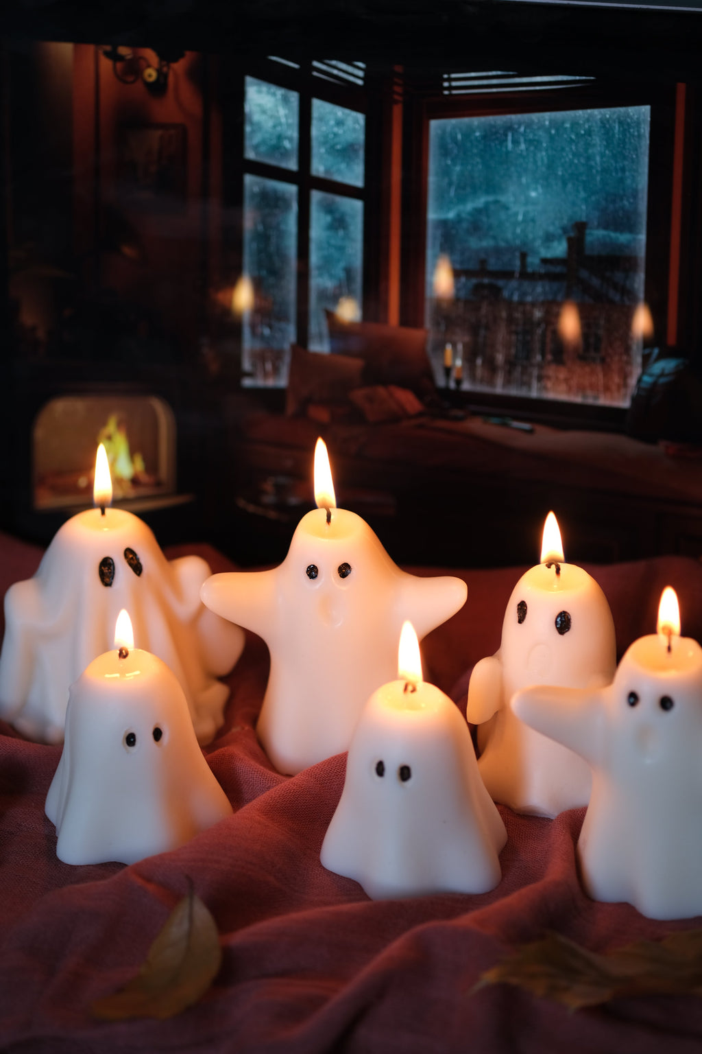 Ghost Shaped Halloween Candle in Pumpkin Spice