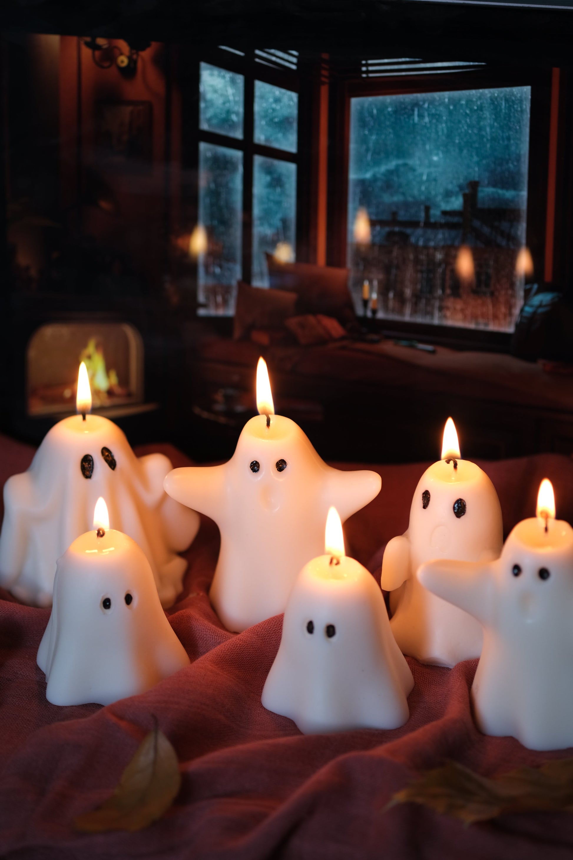 Ghost Shaped Halloween Candle in Pumpkin Spice