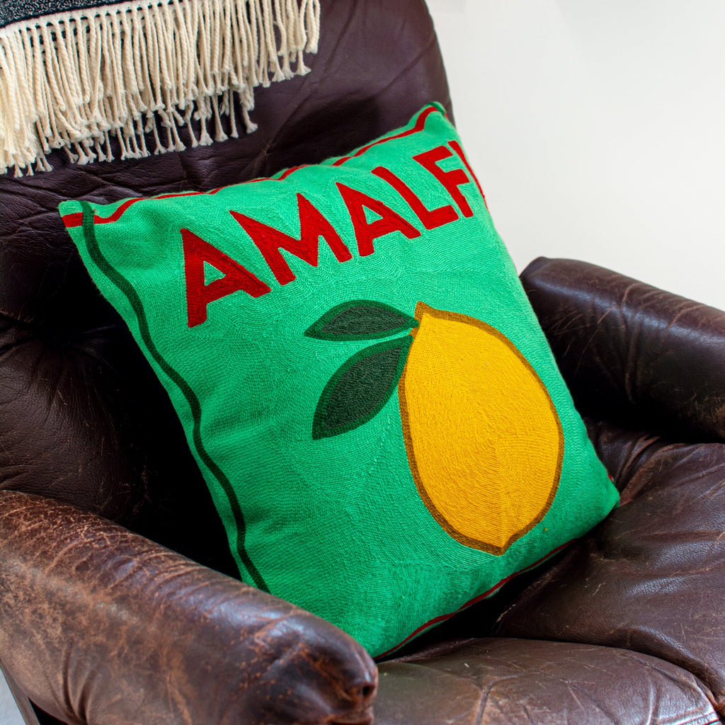 Needlepoint Lemon Cushion 45x45cm