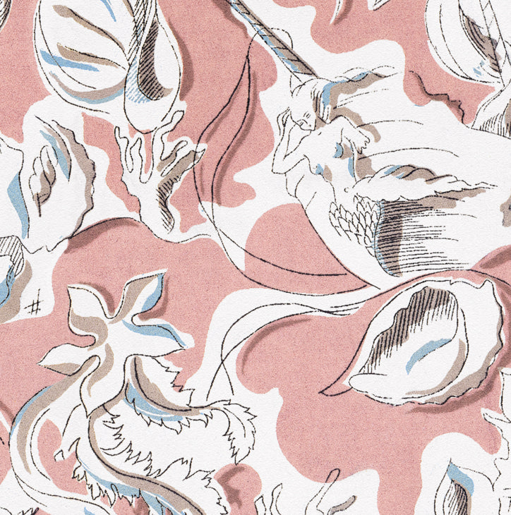 Dali's Mermaid Blush Surrealist Wallpaper