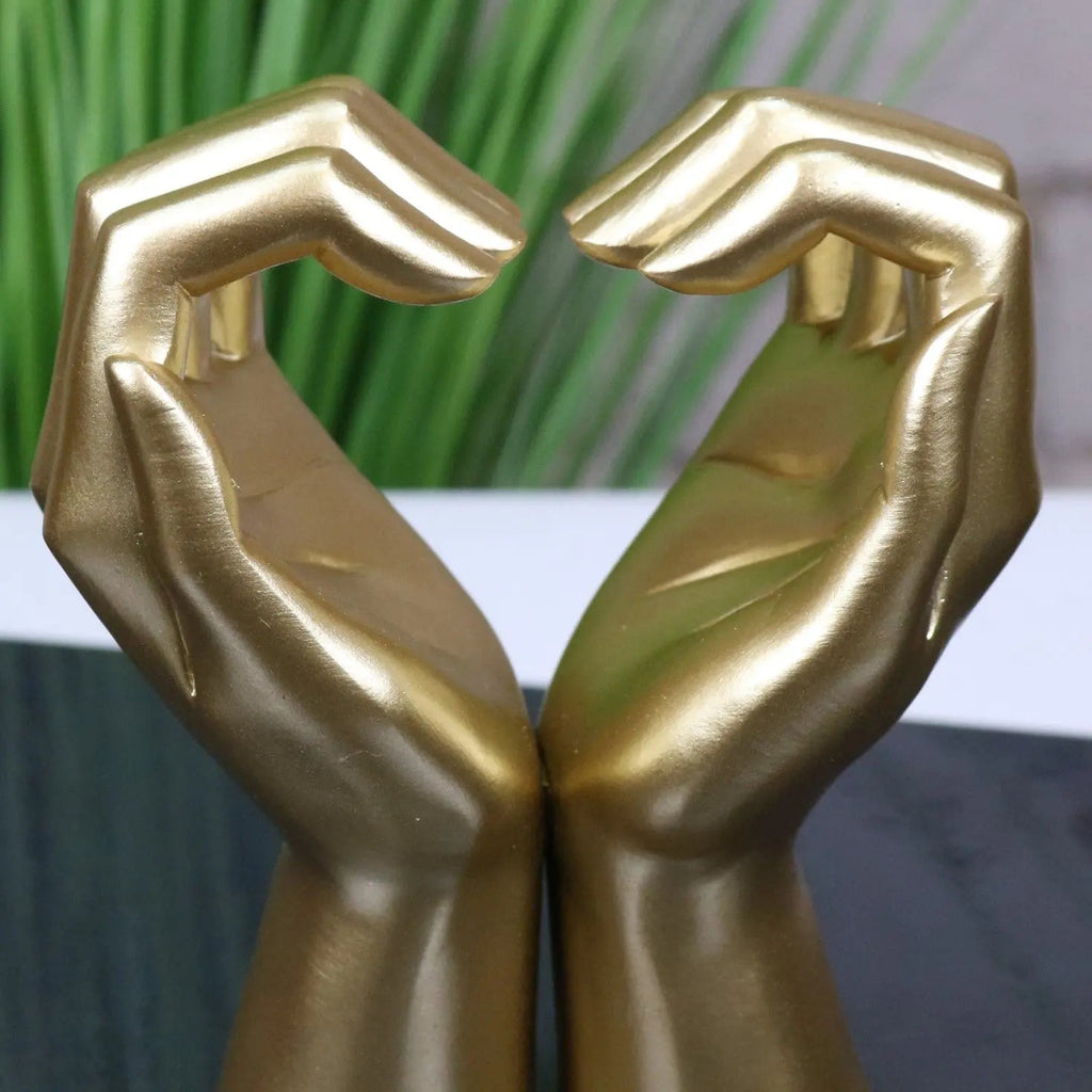 Love Heart Hands Ornament Gold