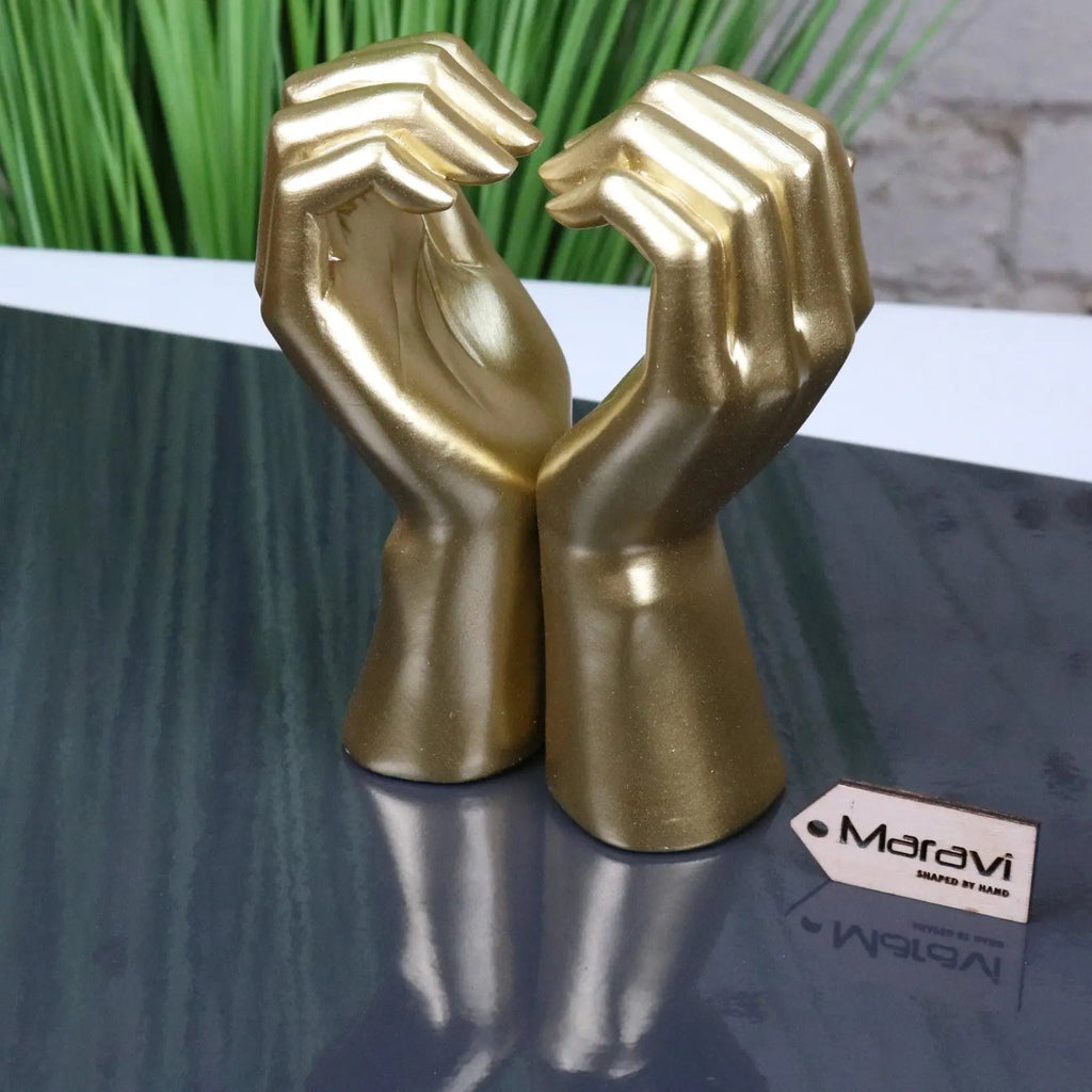 Love Heart Hands Ornament Gold