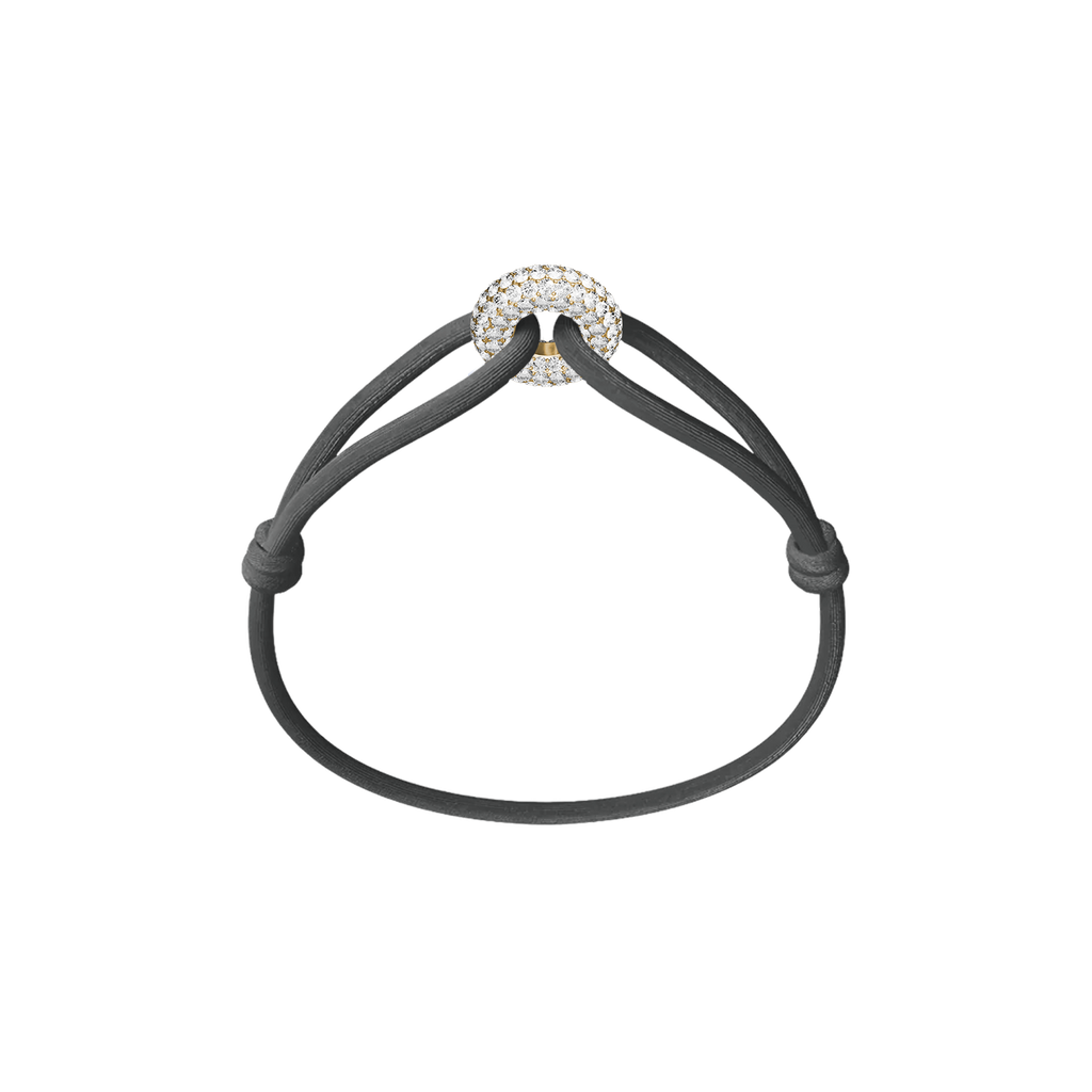 Golden Pave Cord Bracelet with Lab Diamonds